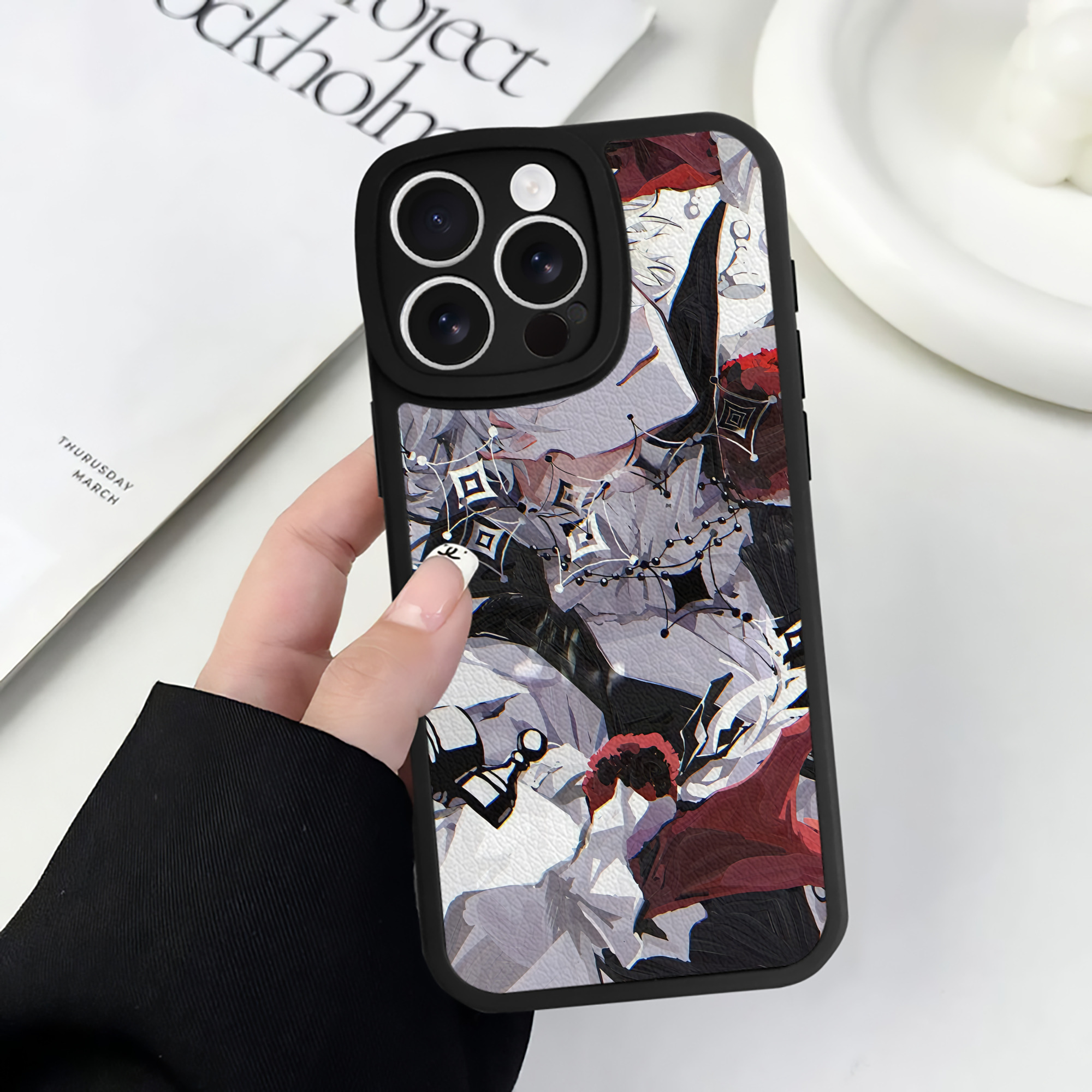 （画像用） 文豪ストレイドッグス Bungo Stray Dogs 【iPhone 16シリーズ対応】シリコンスマホケース（レザー調） 材質：シリコン